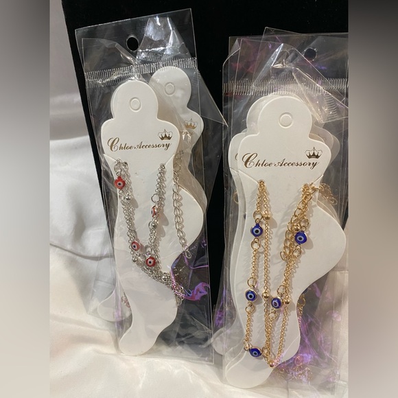 Fashion  ankle bracelets gold and silver with the Evel eye - Picture 2 of 3